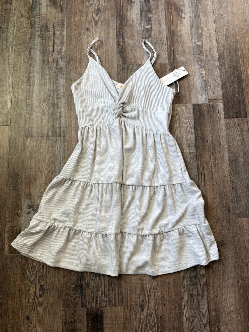 Ocean Drive Light Gray Ribbed Tank Top